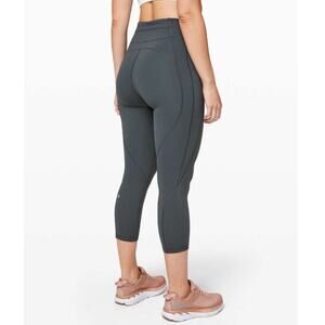 Lululemon Time To Sweat Crop *23" Size 8 in Gray Melanite